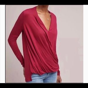 Anthropologie Akemi Kin Pink Surplice Wrap Draped